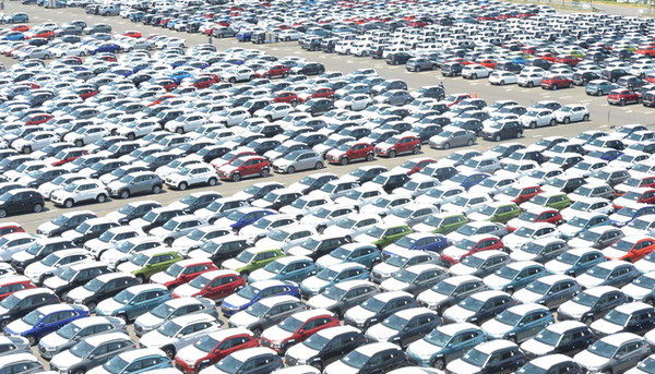 울산 북구 현대자동차 울산공장 야적장에 차량들이 출고를 기다리고 있다. [사진=뉴시스]