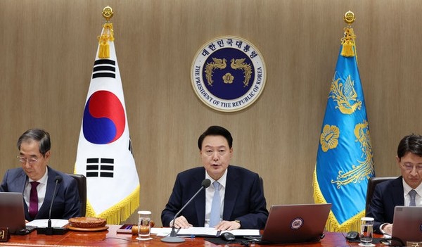 ▲국무회의 주재하는 윤 대통령. 뉴시스