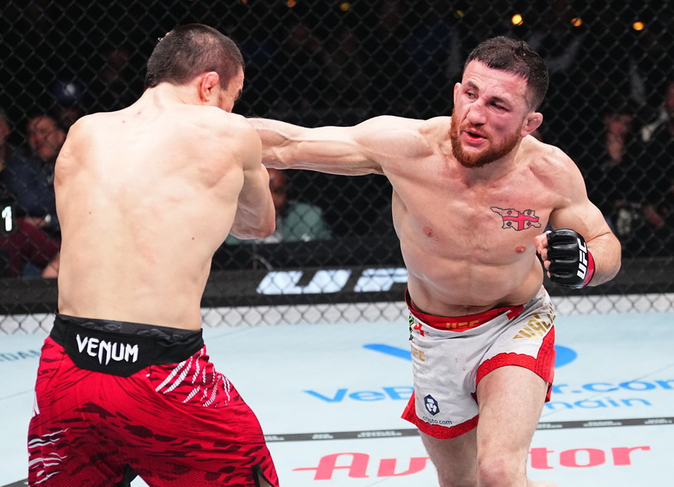 ▲ UFC 311 메랍 드발리쉬빌리 vs 우마르 누르마고메도프 경기 장면 / 사진제공=UFC