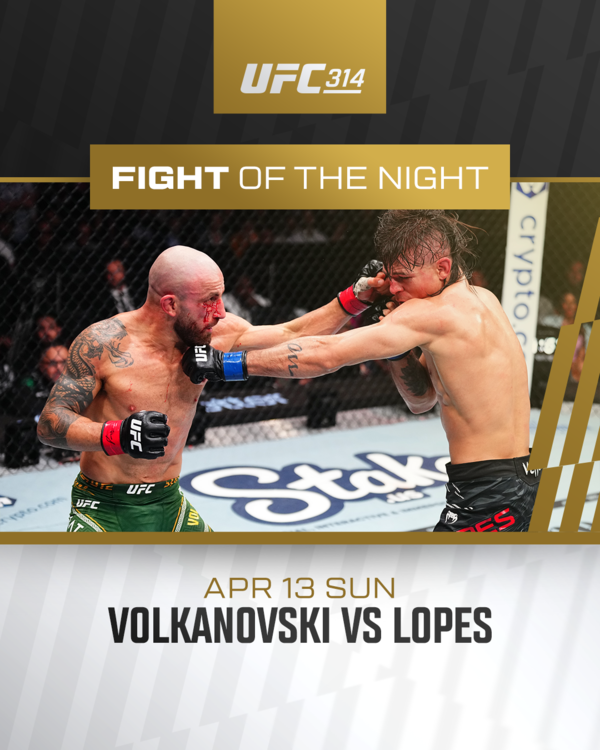 ▲ FOTN 볼카노프스키 vs 로페스 / 사진 제공=UFC