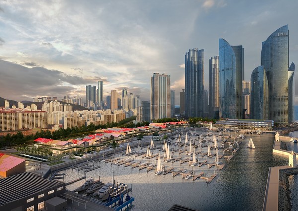 부산 수영만요트경기장 재개발 조감도