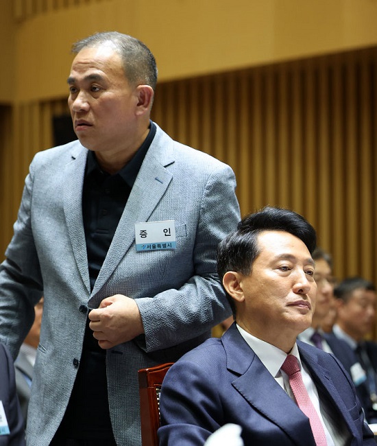 ▲명태균과 오세훈 시장. 뉴시스