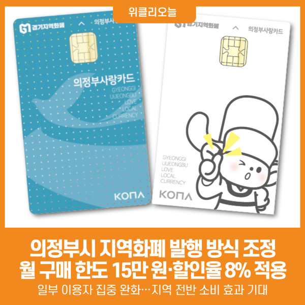 위클리오늘] 의정부시, 지역화폐 구매 한도 조정으로 혜택 확대 < 경기