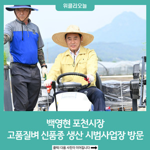 백영현 포천시장 고품질벼 신품종 생산 시범사업장 방문 백영현 포천시장 고품질벼 신품종 생산 시범사업장 방문
